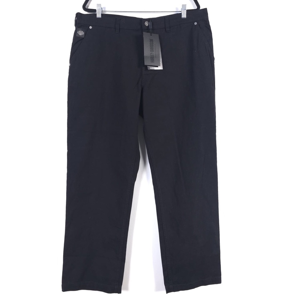 NWT HARLEY-DAVIDSON Cotton Pants Woven Work Black 96006-24VM Size 38x30 & 40x30